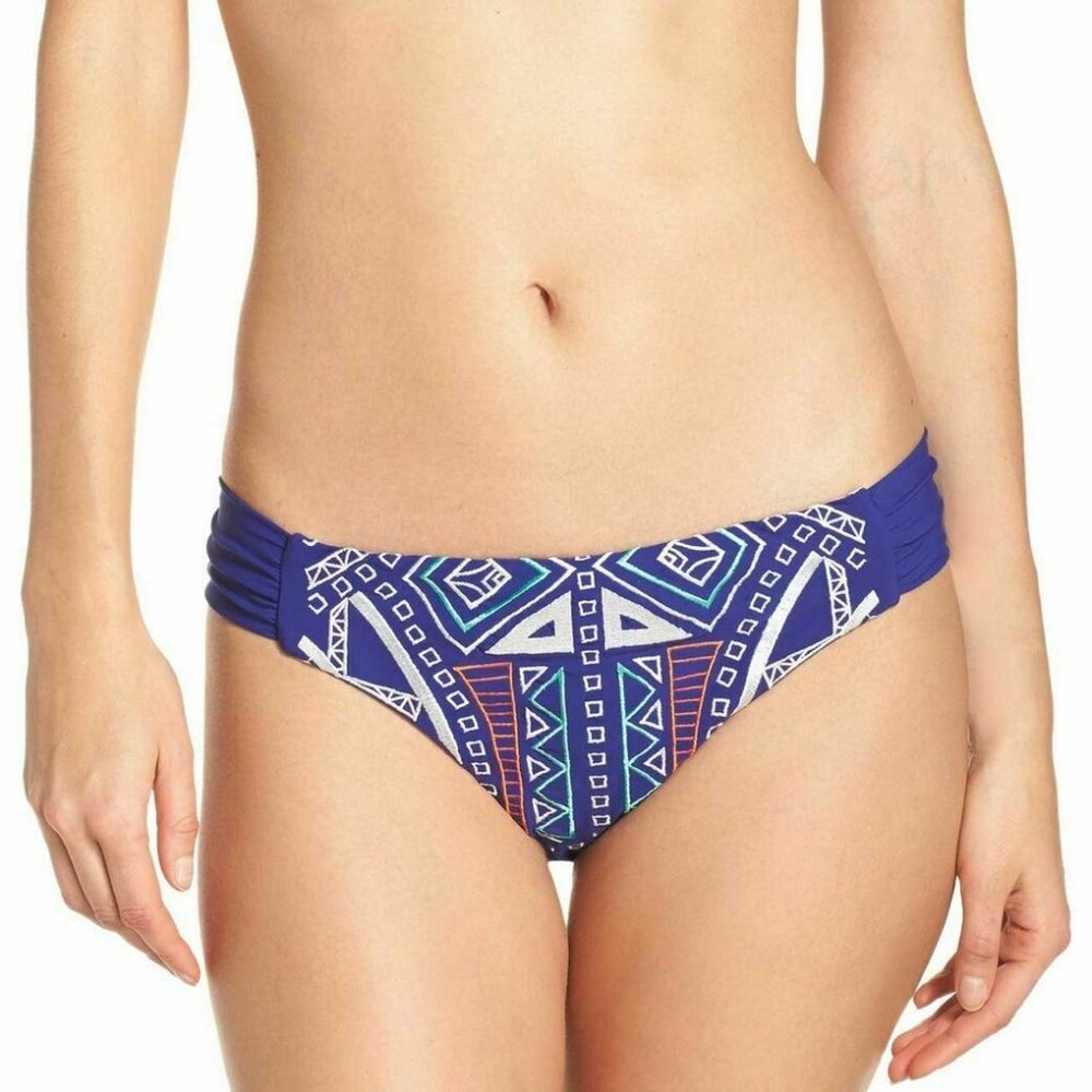 Trina Turk Women's Swimwear Blue Size 6 Bikini Bottom Geometric Knit $76